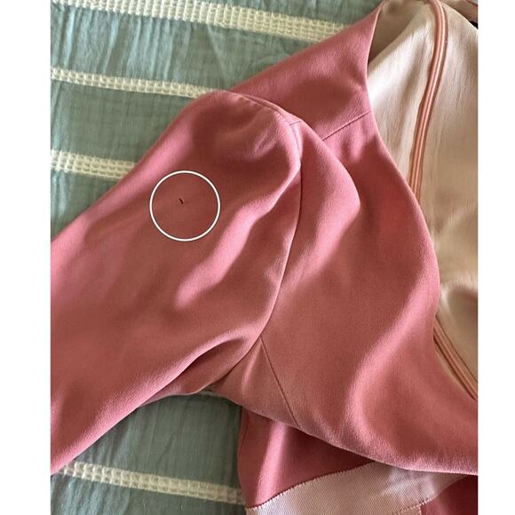 Prabal Gurung Rose Pink Pleated Sleeve A-Line V-Neck Cocktail Tea Dress 2 - Picture 10 of 11